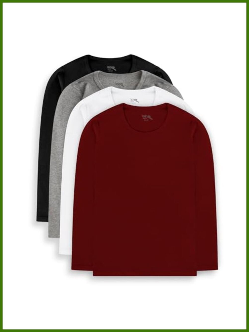 Girls Long Sleeve Tees 100% Cotton 4-Pack Crew Neck Slim Fit T-Shirts